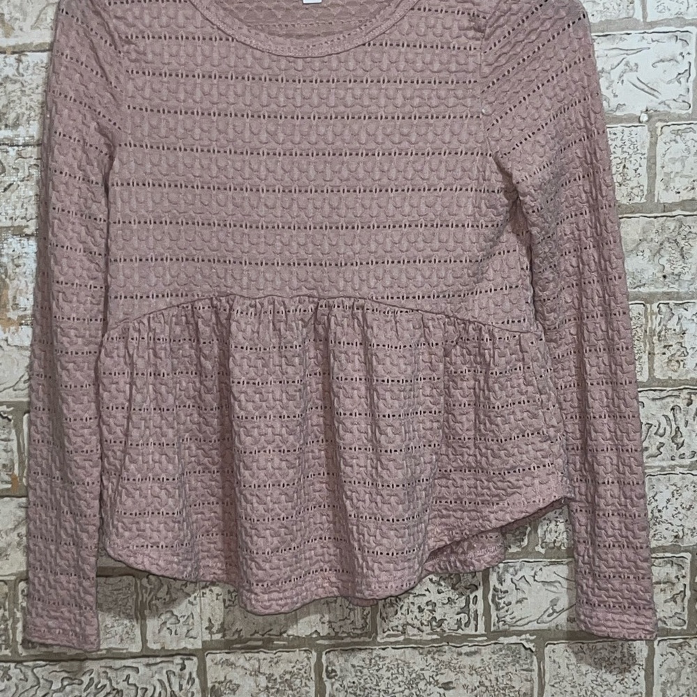 Elegant Mauve Lace Peplum Blouse